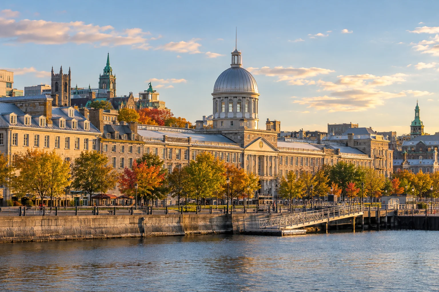 AI-generated view of Old Montréal and Marché Bonsecours